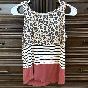 Maurices Leopard and Striped Tank Top
